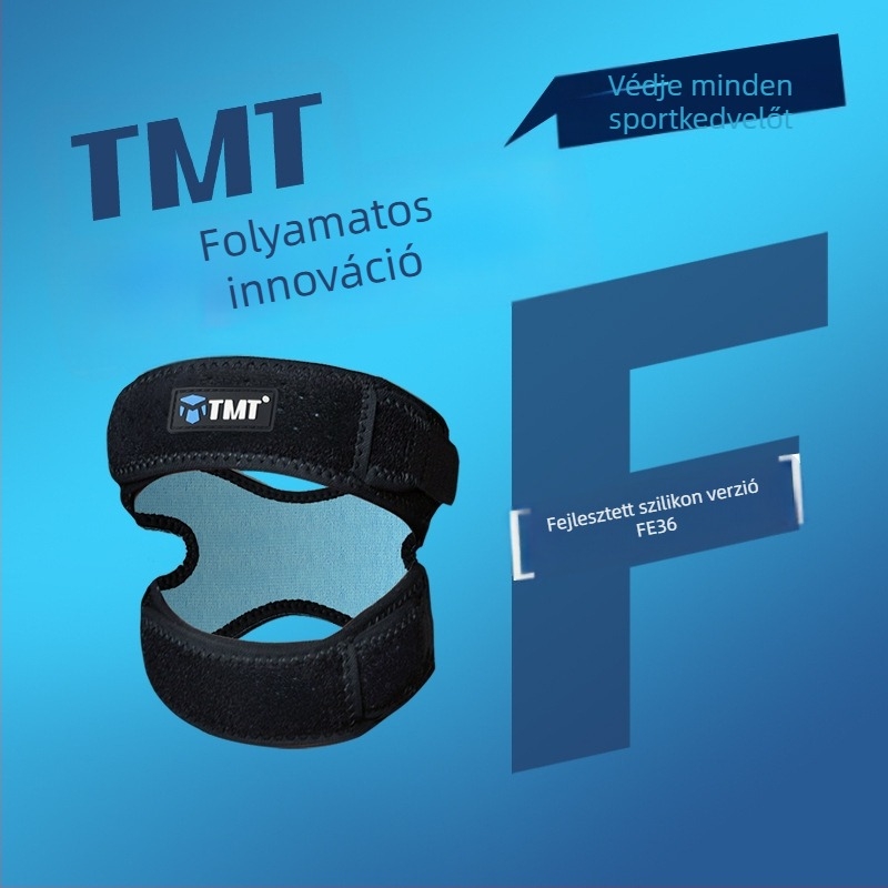 TMT térdprotektor patelláris övvel (OK anyag • felnőttek • edzéshez, kültéri sportokhoz, túrákhoz, futáshoz, kosárlabdához)
