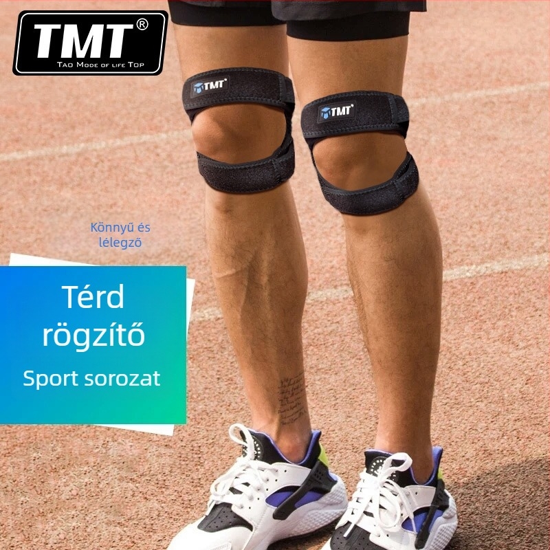 TMT térdprotektor patelláris övvel (OK anyag • felnőttek • edzéshez, kültéri sportokhoz, túrákhoz, futáshoz, kosárlabdához)