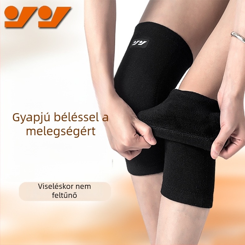 Téli fleece-béléses térdvédők, négy irányú rugalmasság, megerősített védelem futáshoz és kerékpározáshoz