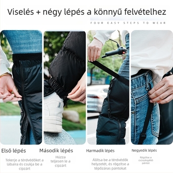 Tollal bélelt térdvédők elektromos rollerhez, könnyűek és vastagítottak a melegért, szélállóak és hidegállóak, elektromos kerékpározáshoz
