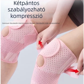 JEBERRY Második Generációs Térdtámogatás Férfiaknak és Nőknek — Uniszex Meniszkusz Támogatás a Térd Sérülés Utáni Gyógyuláshoz, Könnyű (<100 g), Anyag: Poliészter/Nylon, Badminton és Egyéb Sportokhoz