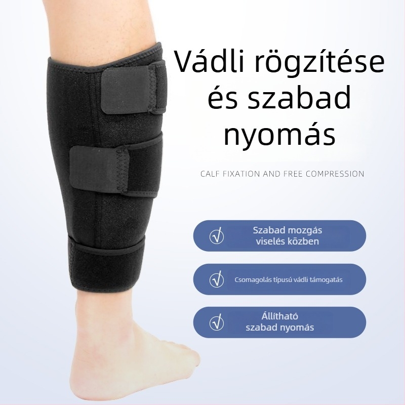 Spandexből készült, légáteresztő vádliprotektor Velcro-es rögzítéssel, sportvédő a lábszár alsó részéhez