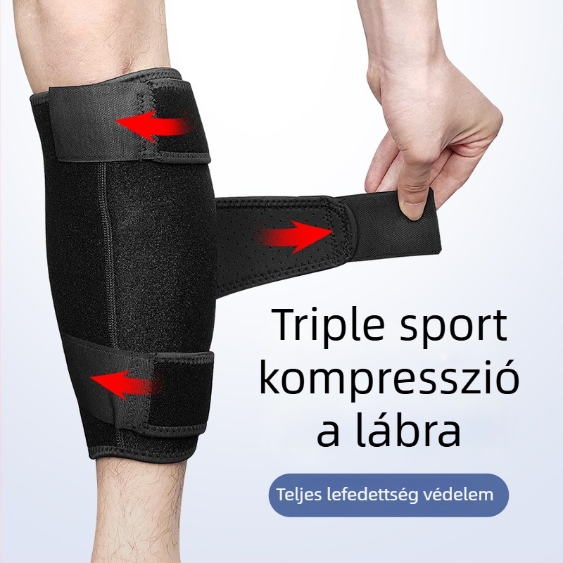 Spandexből készült, légáteresztő vádliprotektor Velcro-es rögzítéssel, sportvédő a lábszár alsó részéhez