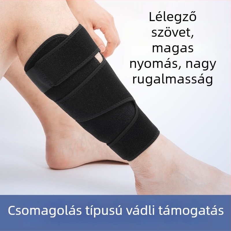 Spandexből készült, légáteresztő vádliprotektor Velcro-es rögzítéssel, sportvédő a lábszár alsó részéhez