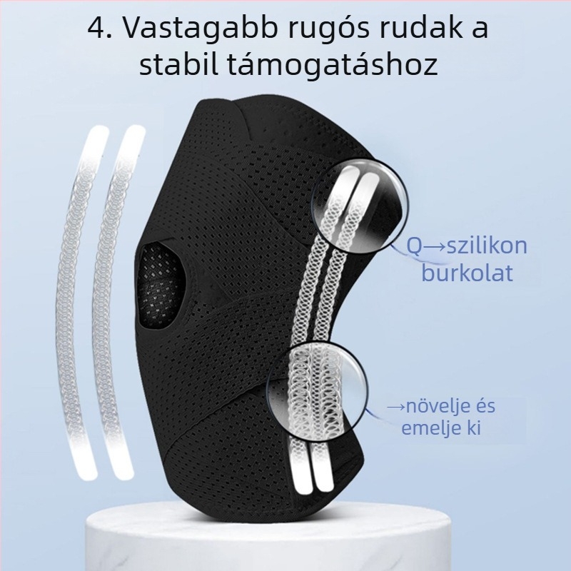 Hatodik generációs kompressziós térdvédő meniszkusz és patella védelemmel, nőknek, kültéri professzionális sportokhoz