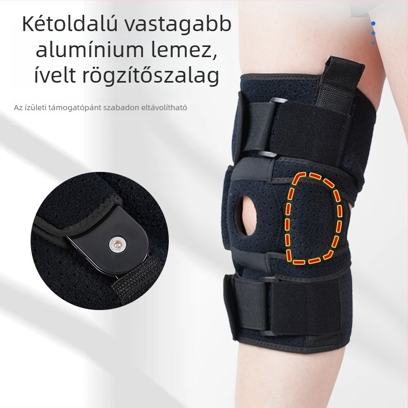 Négyoldalas rugós térdvédő, állítható, nylonból (felnőttek, szabadtéri hegymászás)