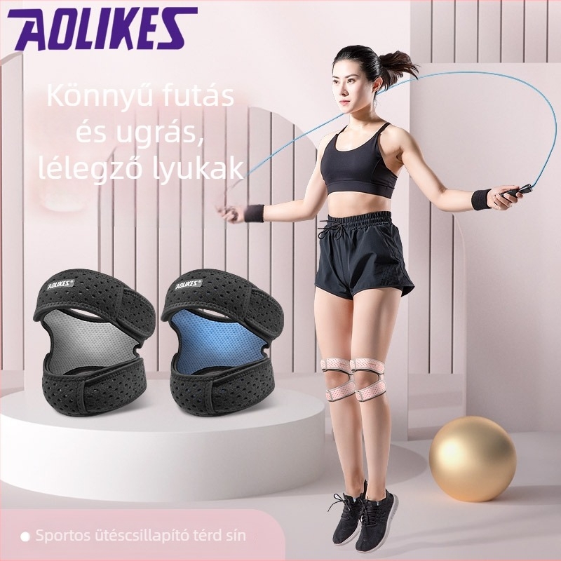 Térdkalács védő légáteresztő kompressziós anyaggal – nylon/spandex/poliészter; alkalmas kosárlabdára, futballra és futásra; tömeg 84 g