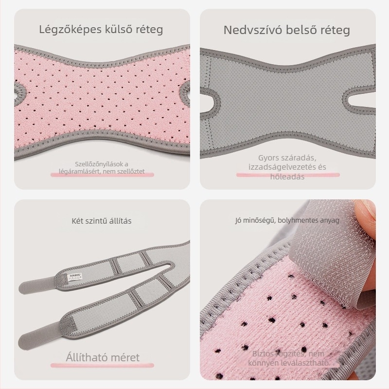 Térdkalács védő légáteresztő kompressziós anyaggal – nylon/spandex/poliészter; alkalmas kosárlabdára, futballra és futásra; tömeg 84 g