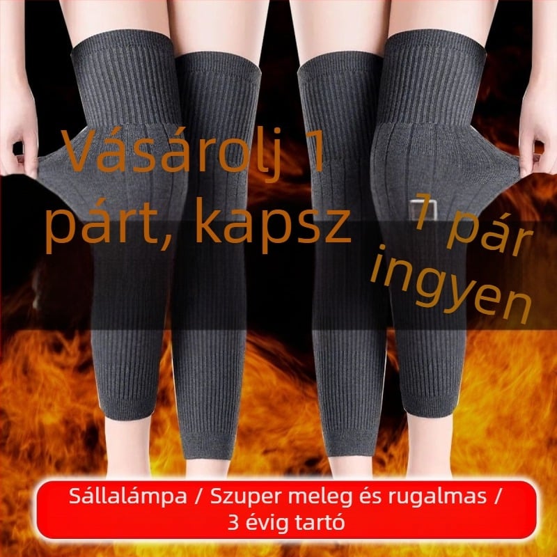 Kaszmír térdmelegítő, vastag, hosszított, önmelegítő, uniszex őszi-téli