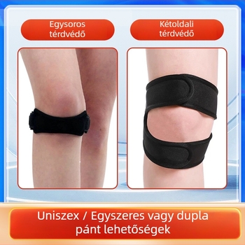 Térdvédő öv ütéscsillapítással futáshoz, hegymászáshoz és kosárlabdához – felnőtt, pamut és nylon, műanyag csat