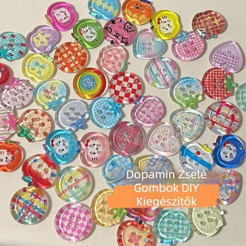 DIY gyöngy- és gombszett naplóhoz és babaruha kiegészítőként – kevert stílusok, Instagram-stílus kézműves kiegészítők; Márka Unique; Készleten; 2021 nyara