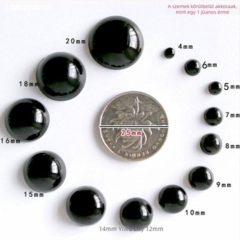 3–20 mm-es sík aljú babaszemei, DIY patch összetevők, fekete gyöngy szemek, félkör alakú kiegészítők kézzel készített babákhoz