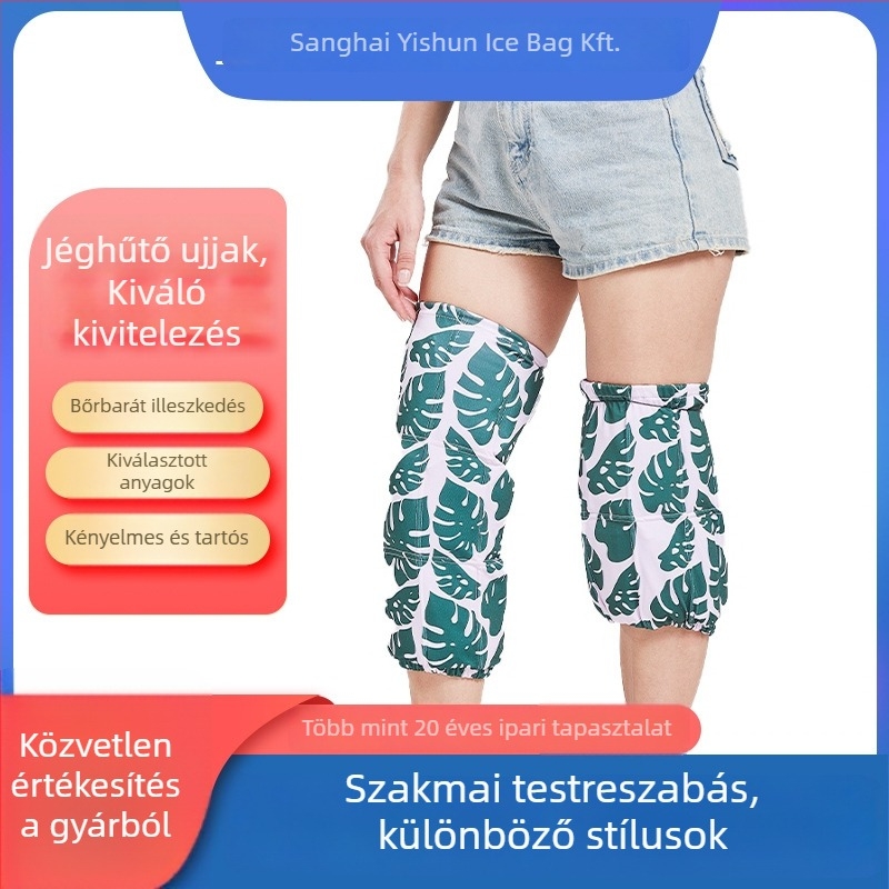 Kültéri jégsálak virágmintával, poliészter anyagból, logónyomással és testre szabható szilárd géles jégcsomagok