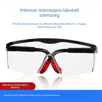 K15 védő szemüveg, PP+PC, 3 mm lencse, 3-fokos keretbeállítás, párásodás elleni, UV védelem, ütésállóság