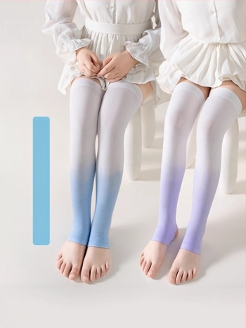 Lányoknak készült nylon Jacquard lélegző combközépig érő zoknik, 3–8 éveseknek