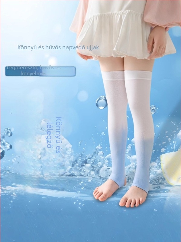 Lányoknak készült nylon Jacquard lélegző combközépig érő zoknik, 3–8 éveseknek