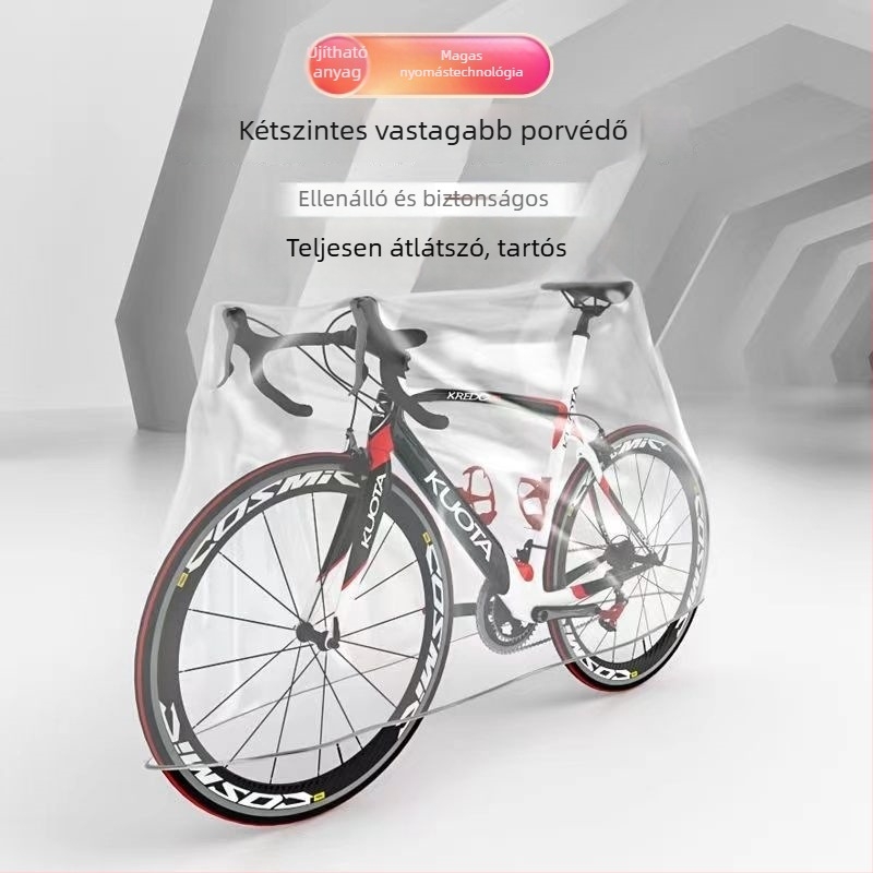 Esőálló kerékpárfedél MTB és országúti kerékpárokhoz; védelem a napsütés és por ellen; megvastagodott védőfedél kerékpárokhoz és elektromos járművekhez (Anyag: Egyéb; Kapacitás: Egyéb; Alkalmazási területek: Egyéb labdajátékok; Termékkategória: Egyéb táska