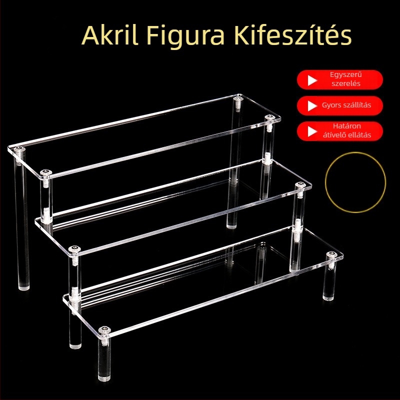 Háromszintes akril kijelzőállvány létrás stílusban ékszerekhez