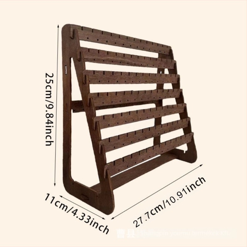 Fa ékszerállvány asztali kijelzőhöz, modern minimalista stílus, hét réteg.