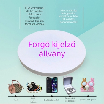 USB-s elektromos forgó bemutatóállvány, állítható forgás élő adás és videófelvételhez