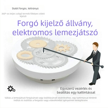 USB-s elektromos forgó bemutatóállvány, állítható forgás élő adás és videófelvételhez