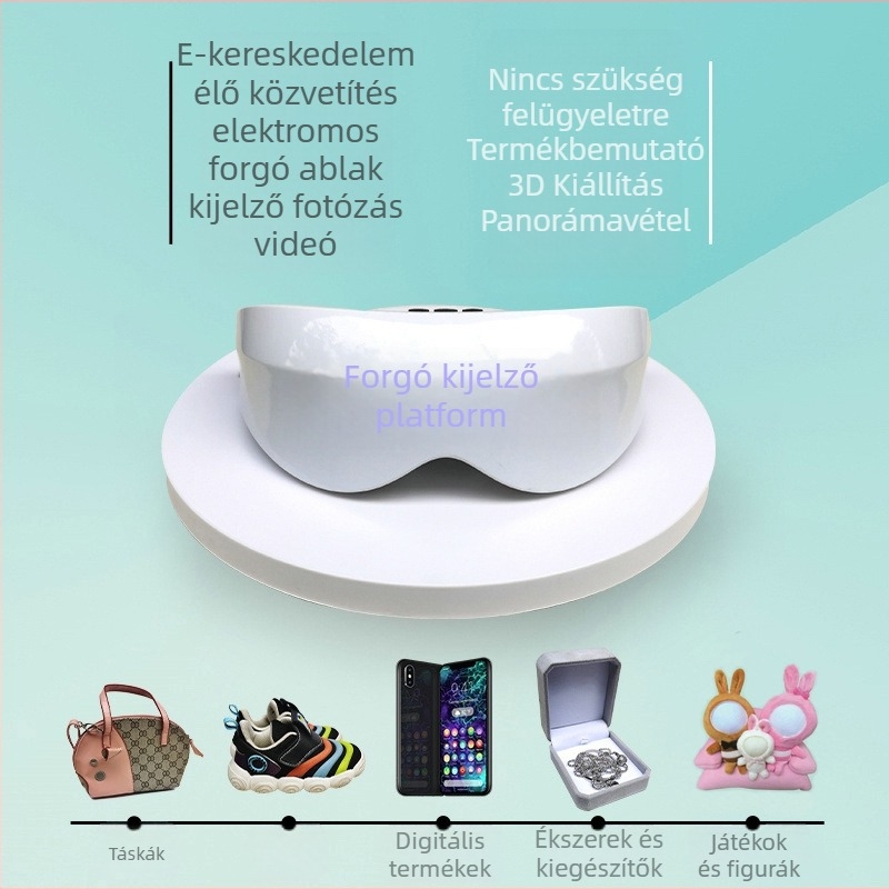 USB-s elektromos forgó bemutatóállvány, állítható forgás élő adás és videófelvételhez