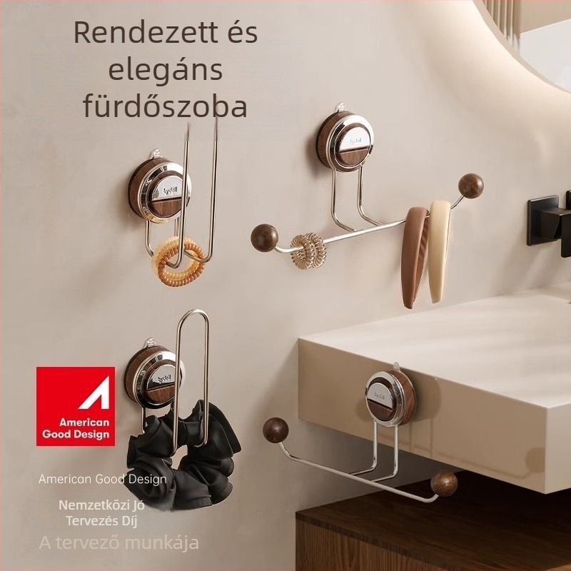 Fali szerelhető rozsdamentes acél ékszerállvány, 1-szintes, többfunkciós tároló nyakláncok, karkötők és hajkiegészítők számára