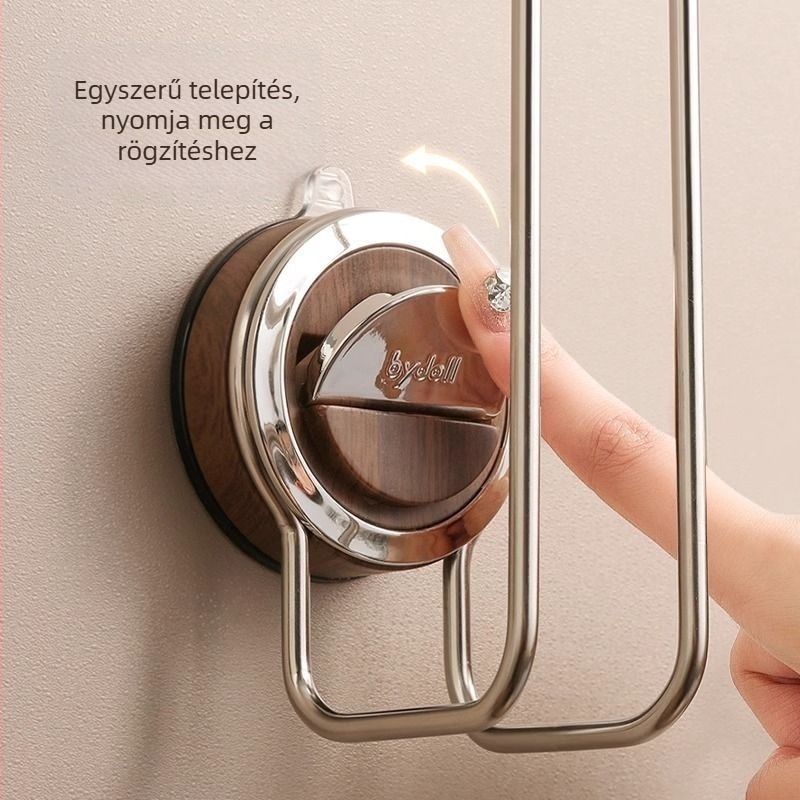 Fali szerelhető rozsdamentes acél ékszerállvány, 1-szintes, többfunkciós tároló nyakláncok, karkötők és hajkiegészítők számára