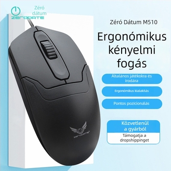 Vezetékes optikai egér 3 gombbal, 1000dpi, ergonikus kialakítás