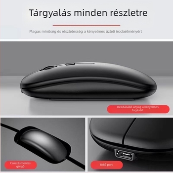 Optikai egér - Dual módban Bluetooth + 2.4G, 1600 DPI, USB interfész, Ergonomikus dizájn