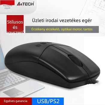 OP-520 optikai egér, USB-kábellel, 1000 DPI, 3 gomb
