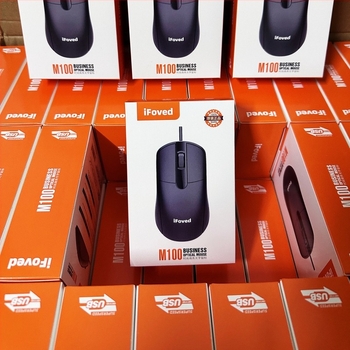 Vezetékes optikai egér, USB-interfész, 2 gomb, érintéses görgő, DPI 5 szint, 1 m kábel