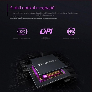 Daryo L.M125 kábeles játék egér - 7 gomb, 4000 DPI, optikai szenzor, ergonikus kialakítás, USB