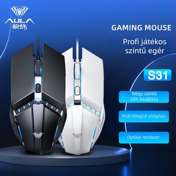 Wolf Spider S31 vezetékes optikai USB egér, 1200 DPI, 4 gomb, 1,2 m kábel
