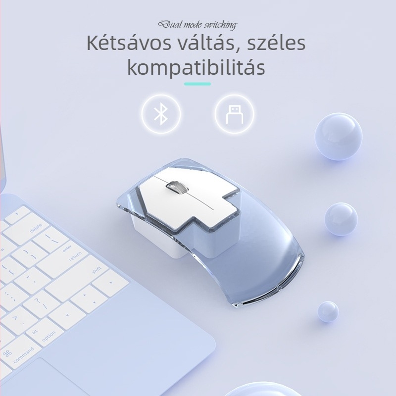 Vezeték nélküli egér 2.4G/Bluetooth kettős móddal, 3 gombos, Bluetooth interfész