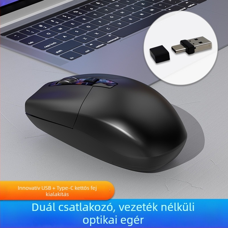 Vezeték nélküli optikai egér, 1200dpi, USB interfész, 2.4GHz vezeték nélküli kapcsolat, 10 m hatótávolság