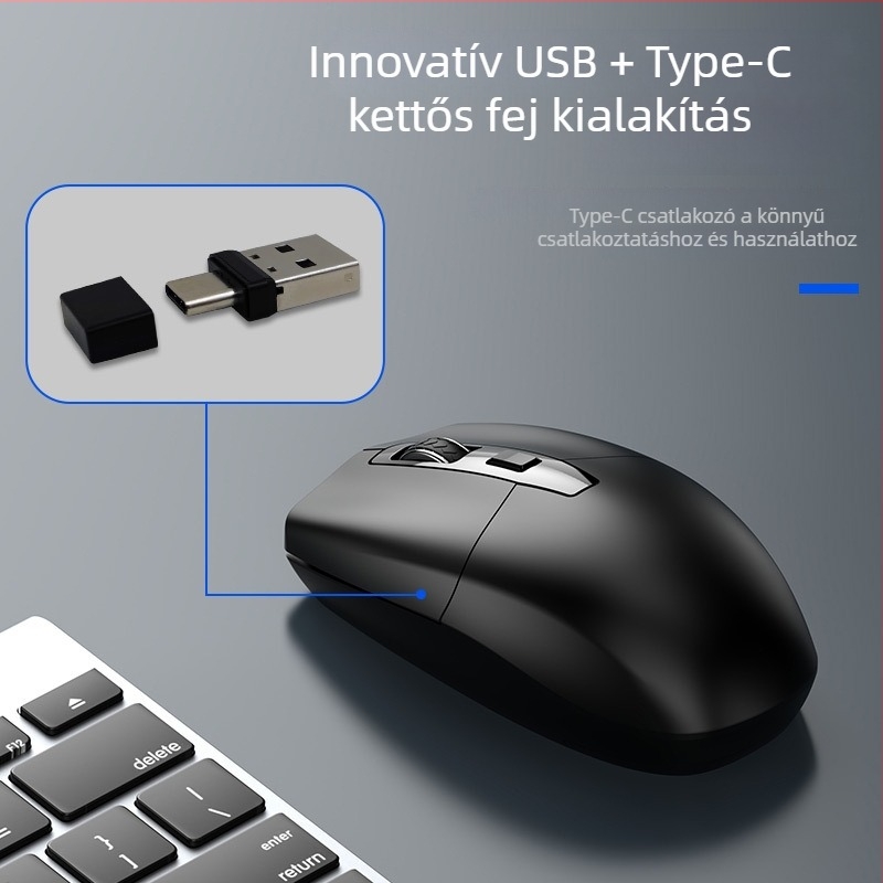 Vezeték nélküli optikai egér, 1200dpi, USB interfész, 2.4GHz vezeték nélküli kapcsolat, 10 m hatótávolság