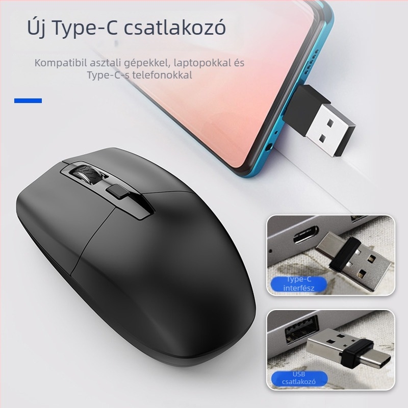 Vezeték nélküli optikai egér, 1200dpi, USB interfész, 2.4GHz vezeték nélküli kapcsolat, 10 m hatótávolság