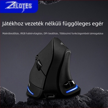 Vezeték nélküli ergonomikus függőleges egér, 2400 DPI, 6 gomb, USB interfész, 2,4 GHz