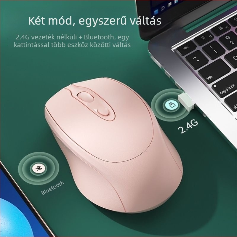 Ma univerzális vezeték nélküli Bluetooth egér, újratölthető, kettős móddal, halk működésű – irodai egér laptopokra és asztali számítógépekre