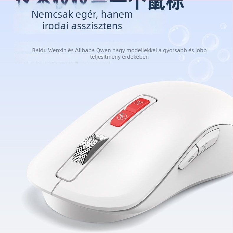 AI okos vezeték nélküli egér 2400 DPI-vel, 8 gomb, kettős üzemmód 2.4G/Bluetooth, Plug-and-Play, ergonómikus