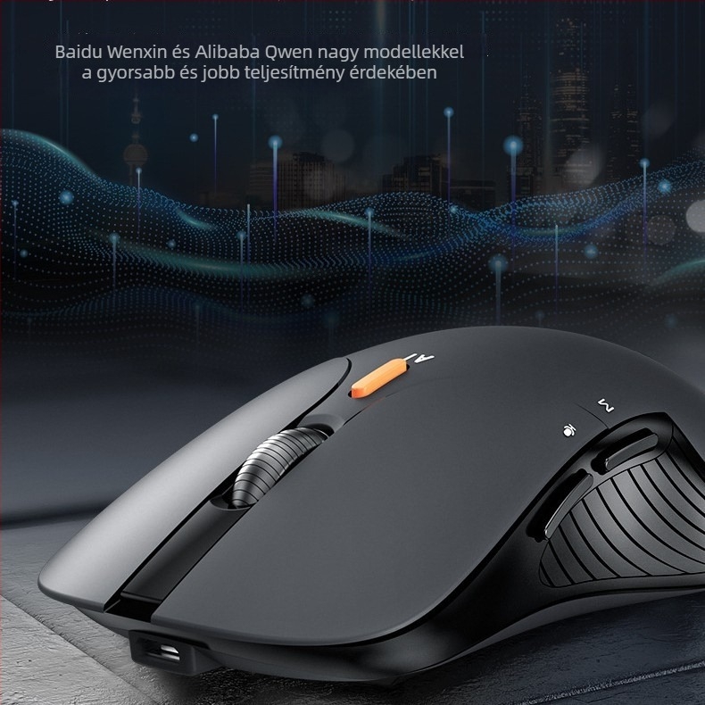 AI okos vezeték nélküli egér 2400 DPI-vel, 8 gomb, kettős üzemmód 2.4G/Bluetooth, Plug-and-Play, ergonómikus