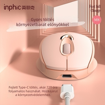M8P vezeték nélküli egér, 1600dpi, 4 gomb, USB-vevő, ergonómikus laptopokhoz
