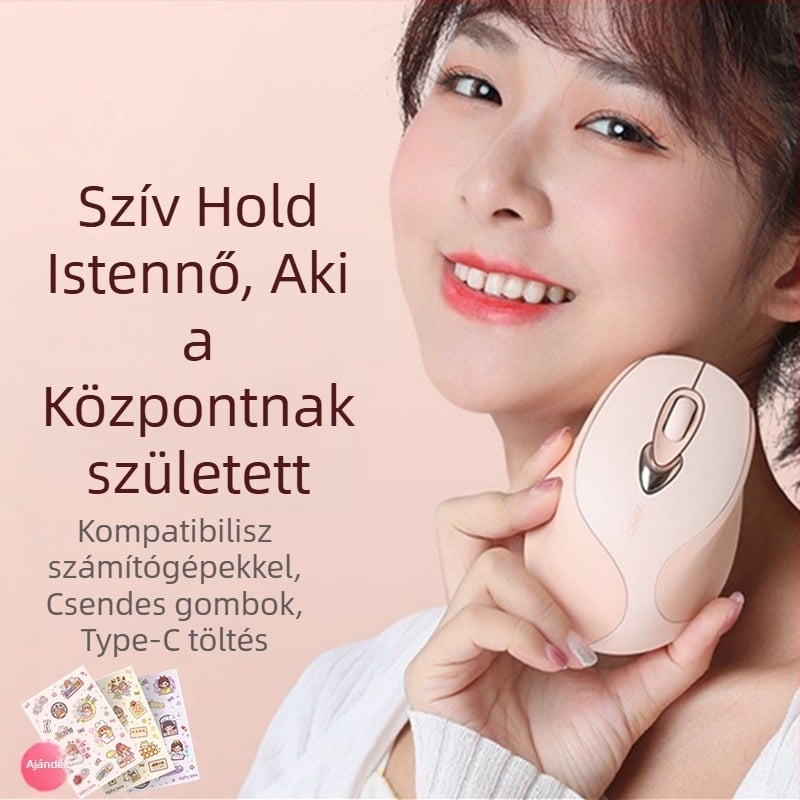 M8P vezeték nélküli egér, 1600dpi, 4 gomb, USB-vevő, ergonómikus laptopokhoz