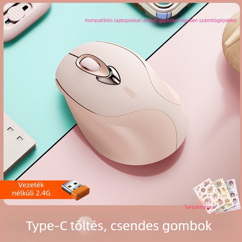 M8P vezeték nélküli egér, 1600dpi, 4 gomb, USB-vevő, ergonómikus laptopokhoz