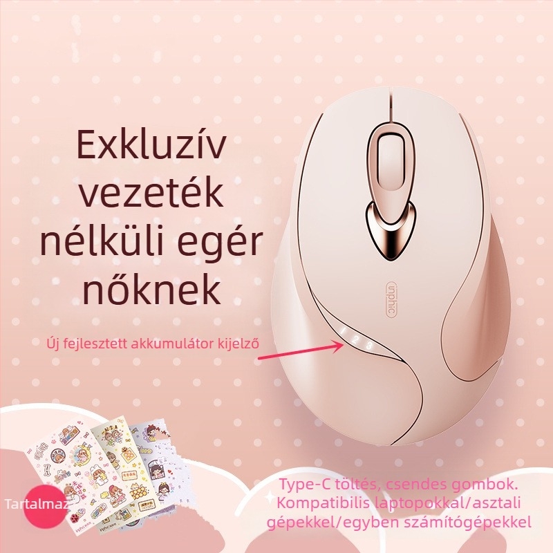 M8P vezeték nélküli egér, 1600dpi, 4 gomb, USB-vevő, ergonómikus laptopokhoz