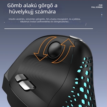 Optikai függőleges egér, ergonómiai kialakítás, három módú kapcsolat (kábeles + Bluetooth + 2,4 GHz), 4000 DPI, USB, 6 gomb, modell M618XS