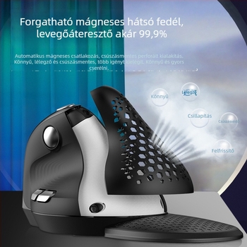 Optikai függőleges egér, ergonómiai kialakítás, három módú kapcsolat (kábeles + Bluetooth + 2,4 GHz), 4000 DPI, USB, 6 gomb, modell M618XS