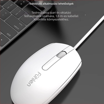 Fuller L109 kábeles optikai egér, USB interfész, 1600 dpi, 3 gomb, ergonómikus, 1 m kábel