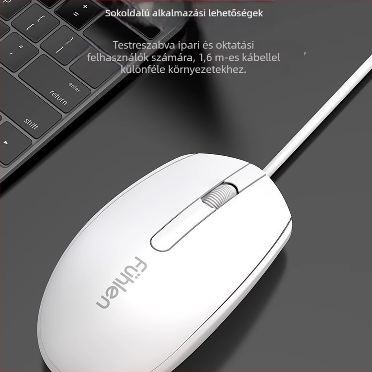 Fuller L109 kábeles optikai egér, USB interfész, 1600 dpi, 3 gomb, ergonómikus, 1 m kábel